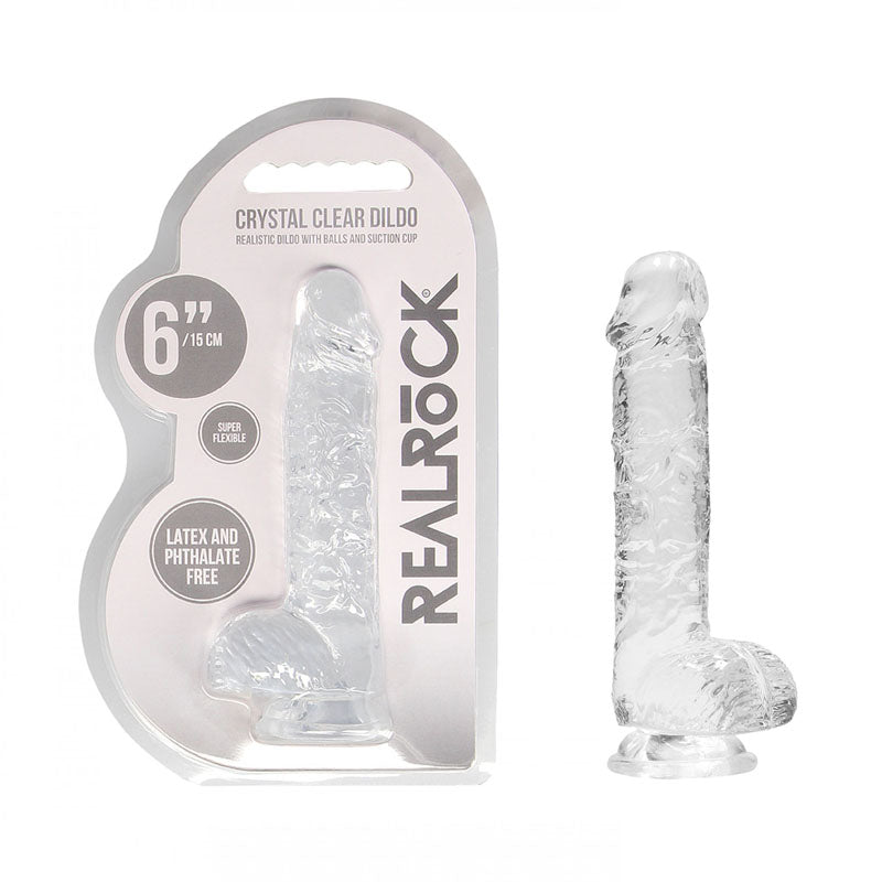 REALROCK DONG – Realistic, Body-Safe Silicone – Clear – 15.2 cm
