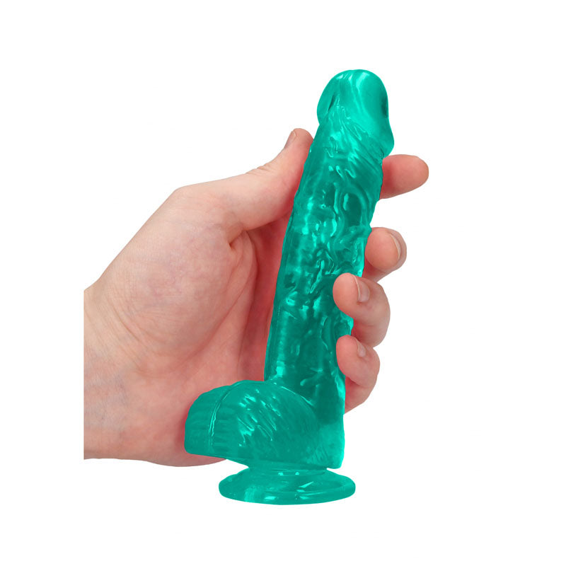 REALROCK DONG – Realistic Design – Body-Safe Silicone – Turquoise – 15.2 cm
