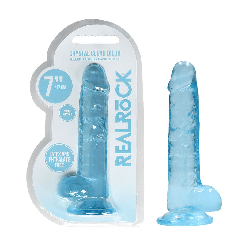 REALROCK Dongs – Realistic, Body-Safe Silicone – Blue – 17.8 cm