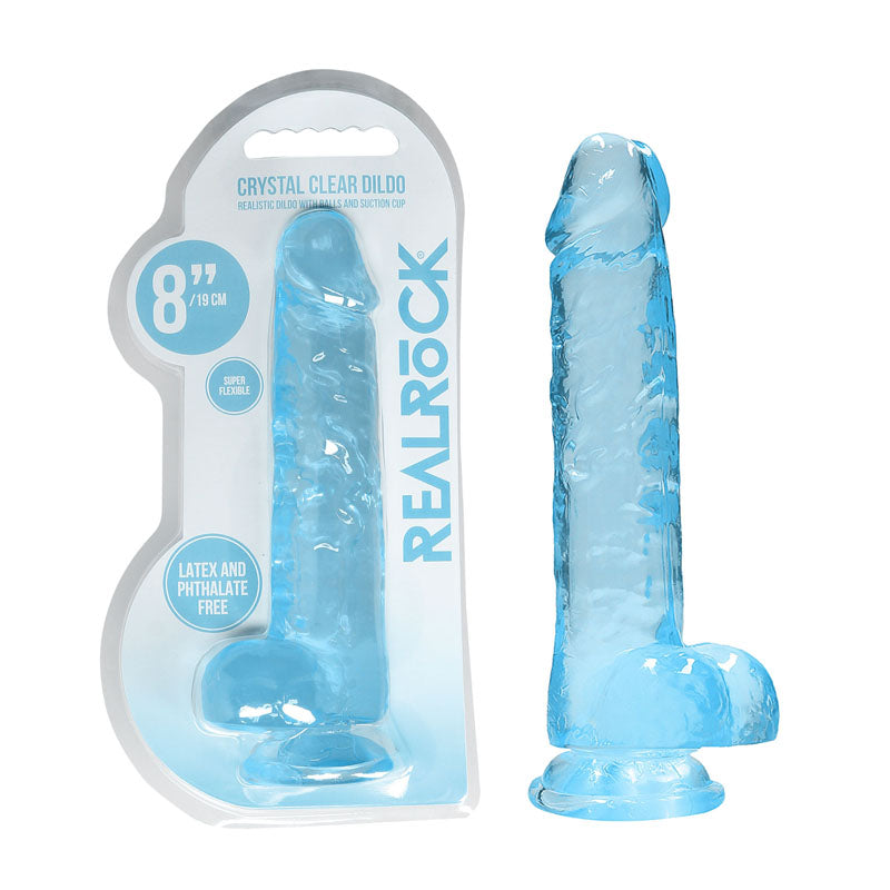 REALROCK DONG – Realistic, Body-Safe Silicone – Blue – 20.3 cm