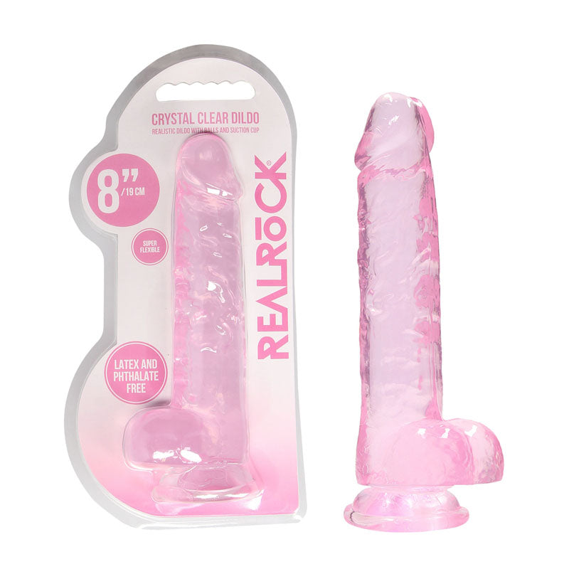 REALROCK DONG – Realistic Design – Body-Safe Silicone – Pink – 20.3 cm