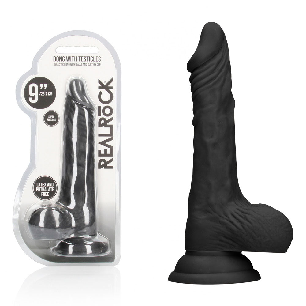 REALROCK Dong – Realistic Design – PVC – Black – 22.9 cm