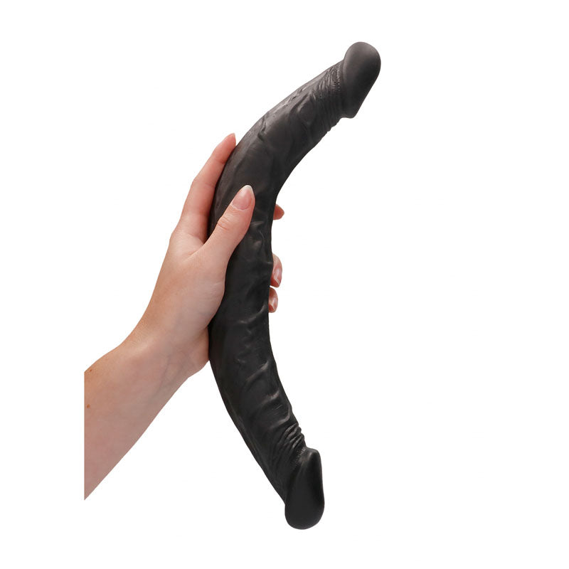 REALROCK Dongs – 14'' Double Dong – Body-Safe Silicone – Black – 36 cm