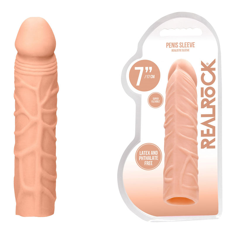 REALROCK Sleeve – Body-Safe Silicone – Flesh – 17.8 cm