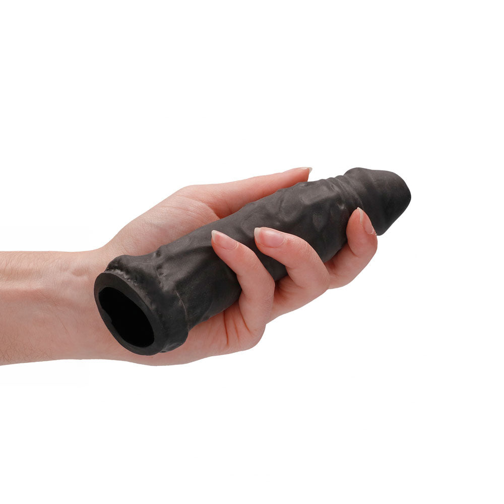 REALROCK Sleeve – Realistic Design – Body-Safe Silicone – Black – 15.2 cm