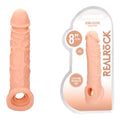REALROCK 8-Inch Realistic Penis Extender Sleeve with Comfort Rings - Flesh Tone (20.3 cm)