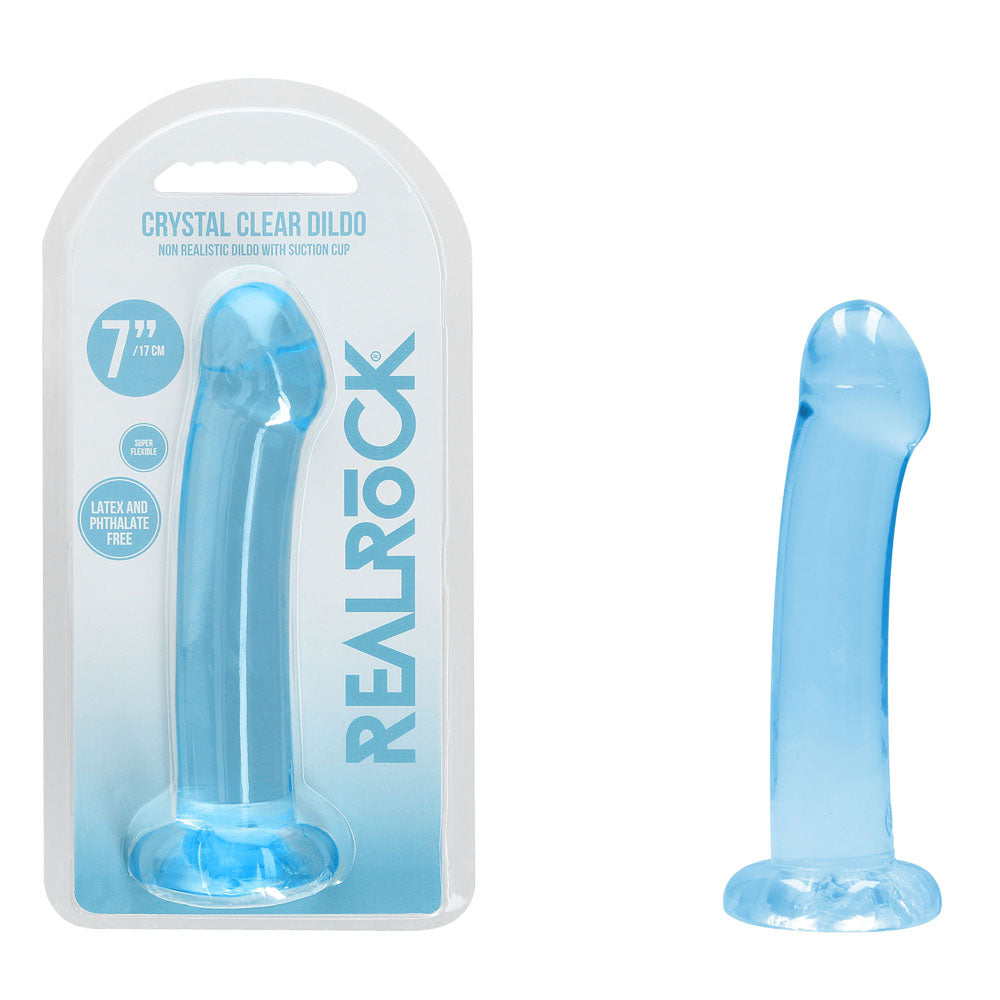 REALROCK Dongs – Non-Realistic, Suction Cup – Blue – 17 cm