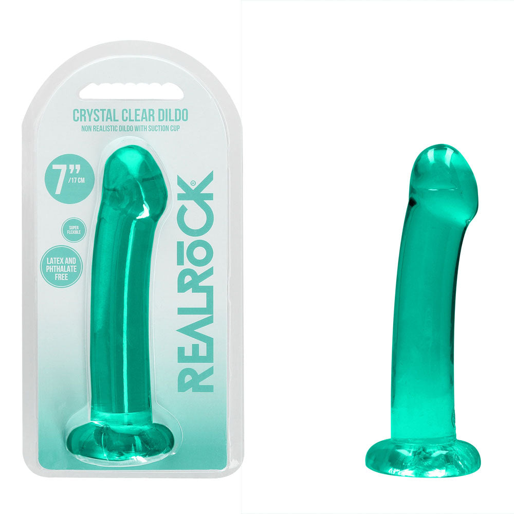 REALROCK DONG – Suction Cup – Turquoise – 17 cm