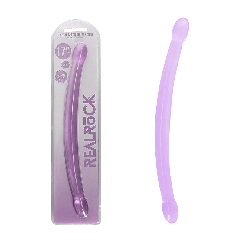 REALROCK Double Dong – Non-Realistic, Body-Safe Silicone – Purple – 42 cm