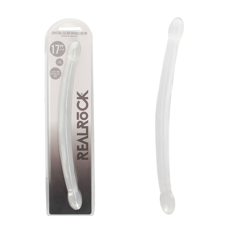 REALROCK Double Dong – Non-Realistic, Body-Safe Silicone – Clear – 43 cm