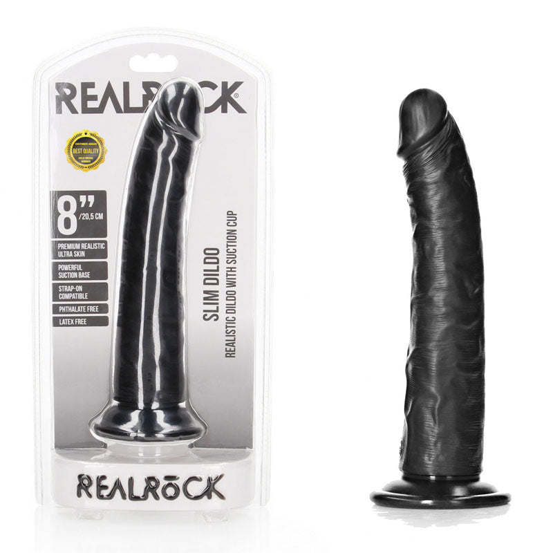 REALROCK DONG – Realistic, Suction Cup – Black – 20.5 cm