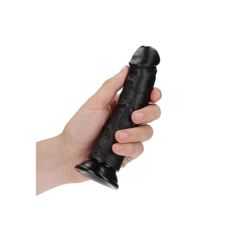 REALROCK Dongs – Realistic, Curved – Body-Safe Silicone – Black – 15.5 cm