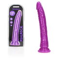 REALROCK 29 cm Slim Glow-in-the-Dark Neon Dong – Purple (11'' Body-Safe Silicone Vibrator)