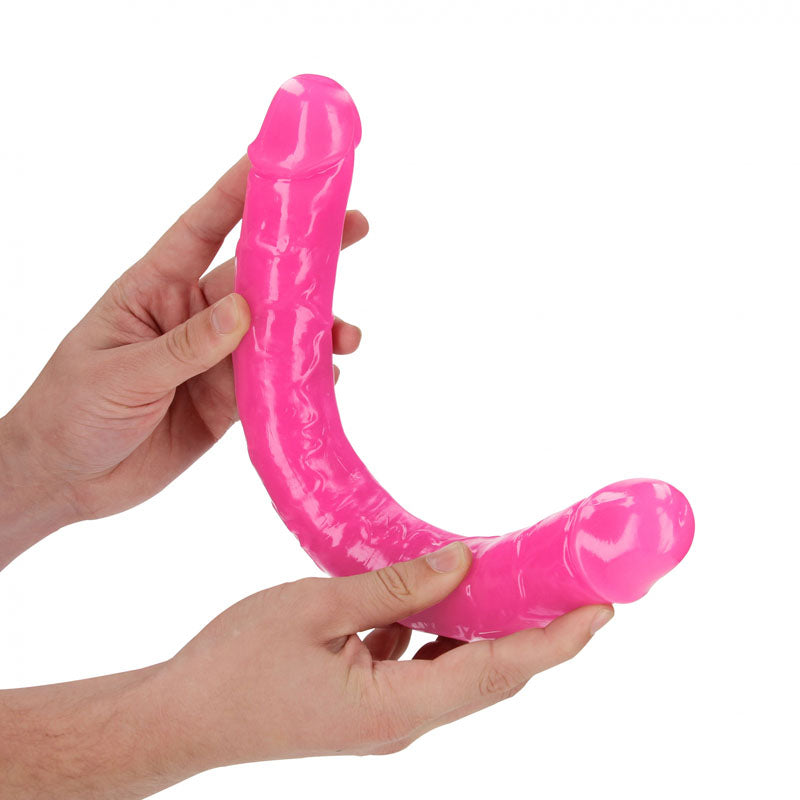 REALROCK Double Dong – Glow in the Dark – Body-Safe Silicone – Pink – 38 cm