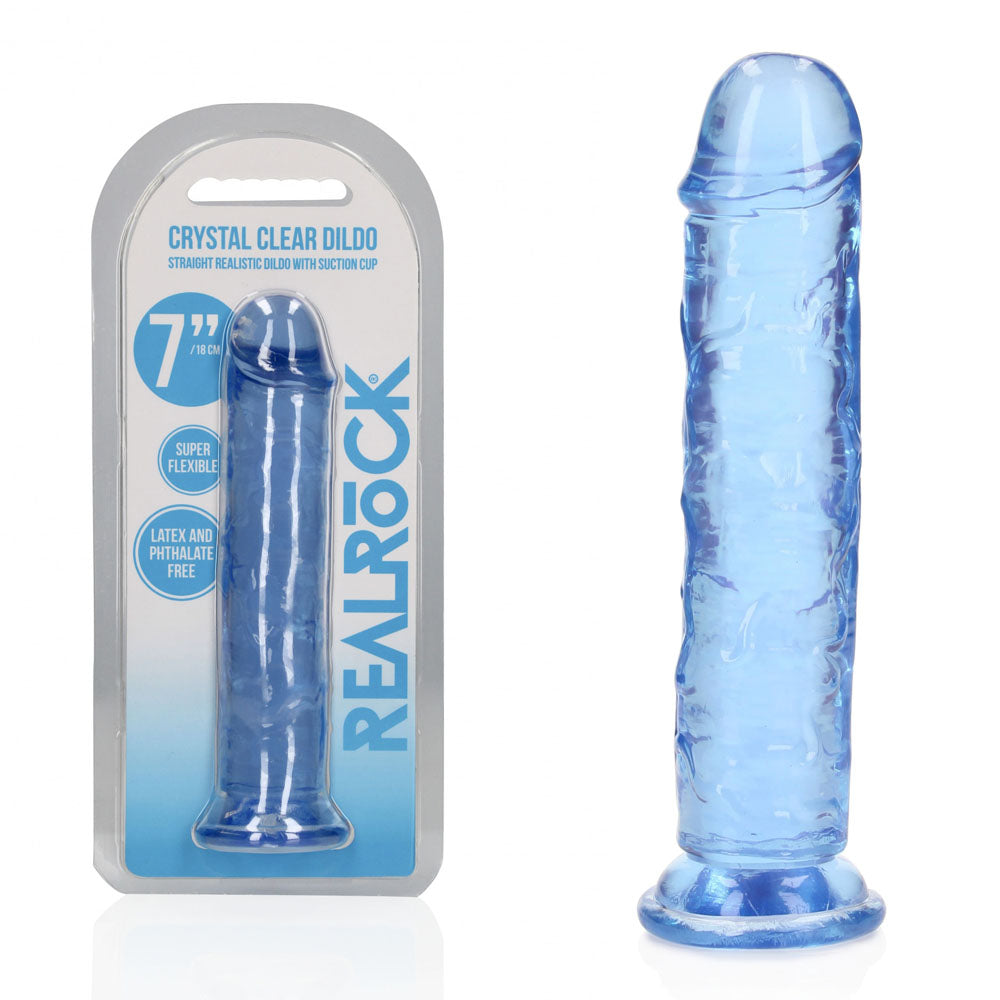 REALROCK Dongs – Body-Safe Silicone – Blue – 18 cm