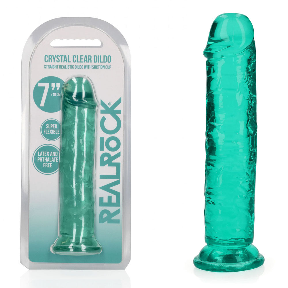 REALROCK Dongs – Body-Safe Silicone – Turquoise – 18 cm