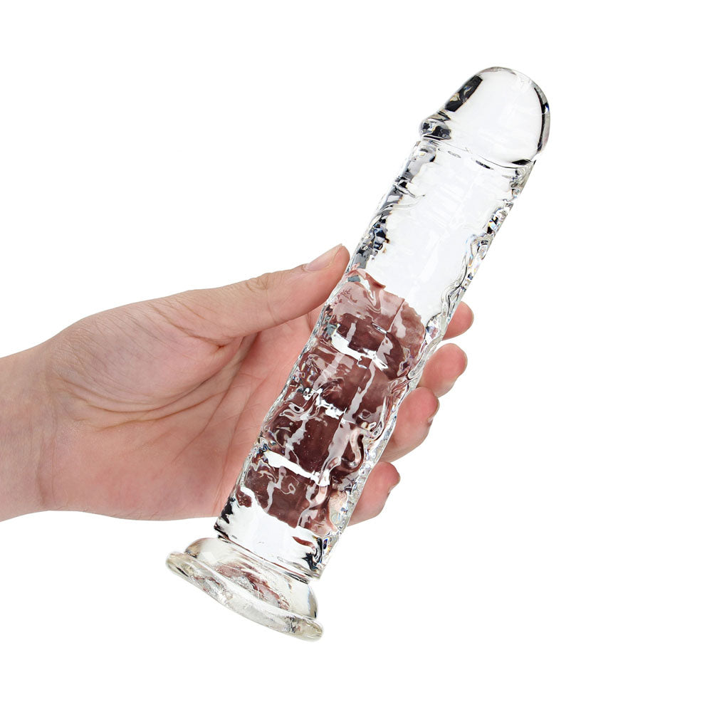 REALROCK DONG – Straight, Body-Safe Silicone – Clear – 20 cm