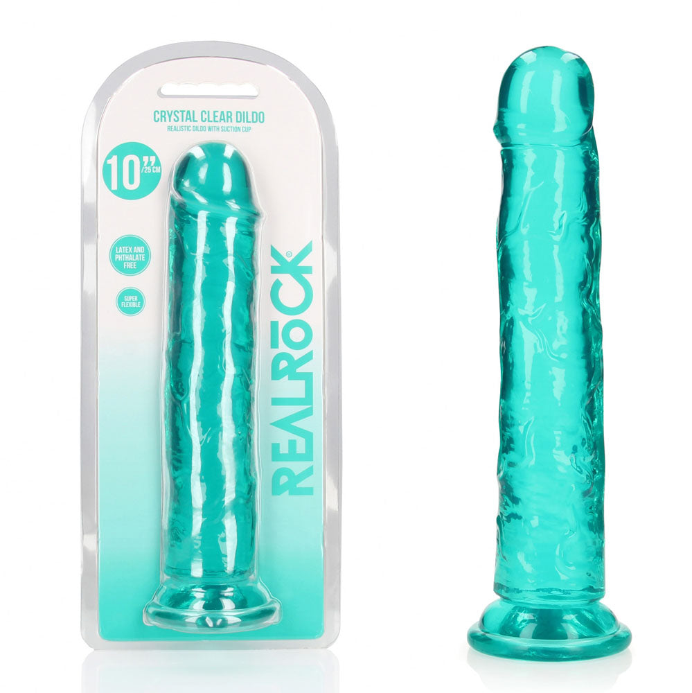 REALROCK DONG – Body-Safe Silicone – Turquoise – 28 cm