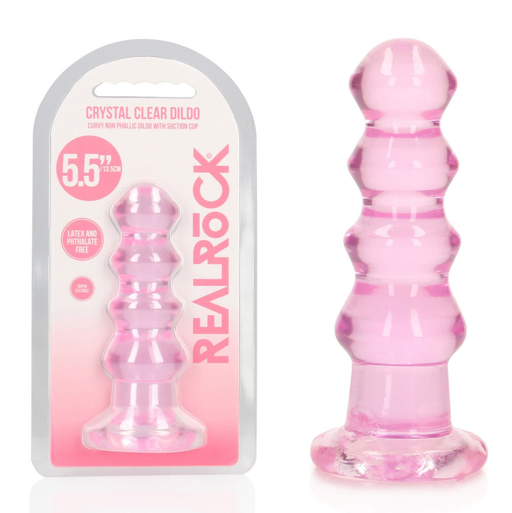 REALROCK Anal Plug – Curvy Design – Body-Safe Silicone – Pink – 14 cm
