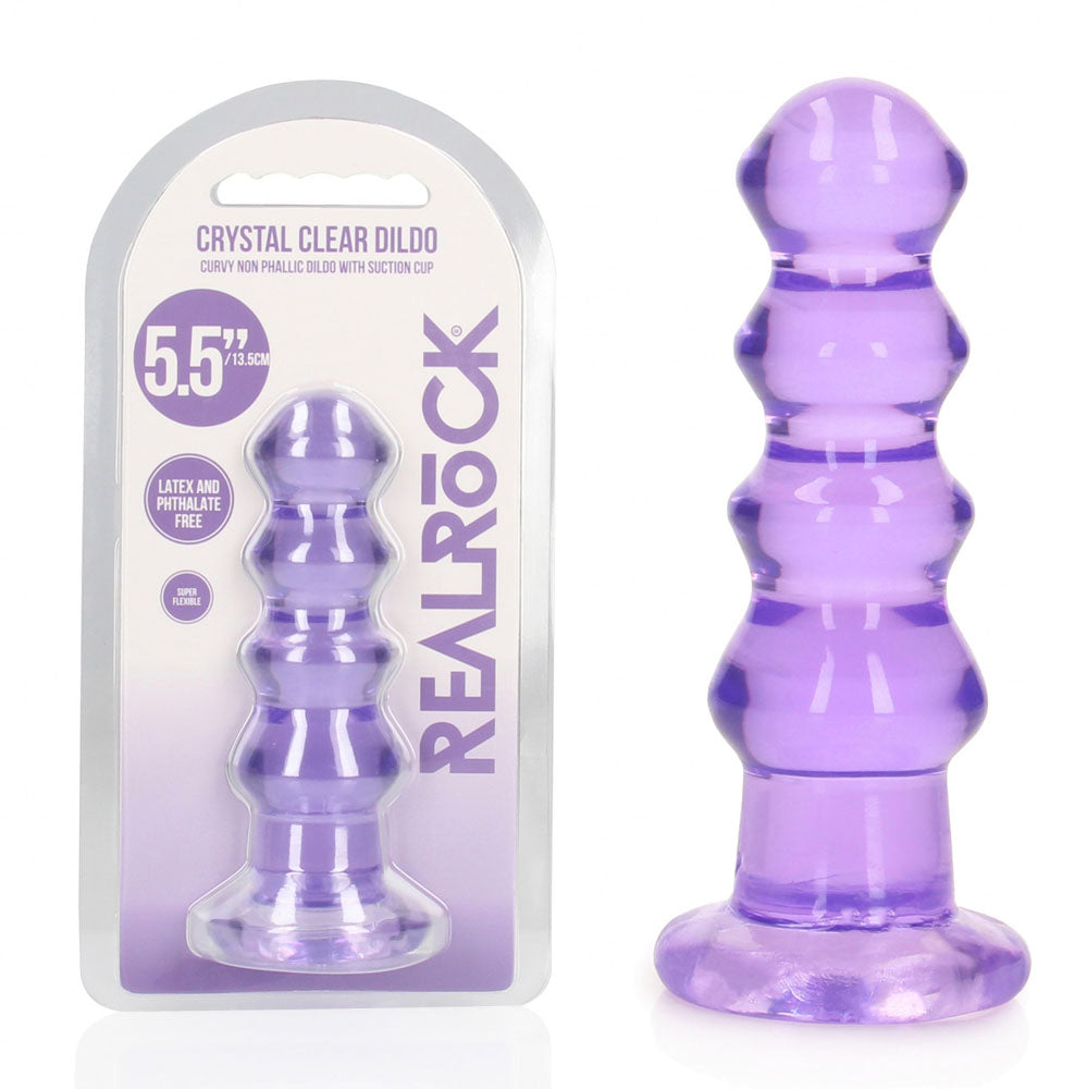 REALROCK Anal Plug – Curvy Design – Body-Safe Silicone – Purple – 14 cm