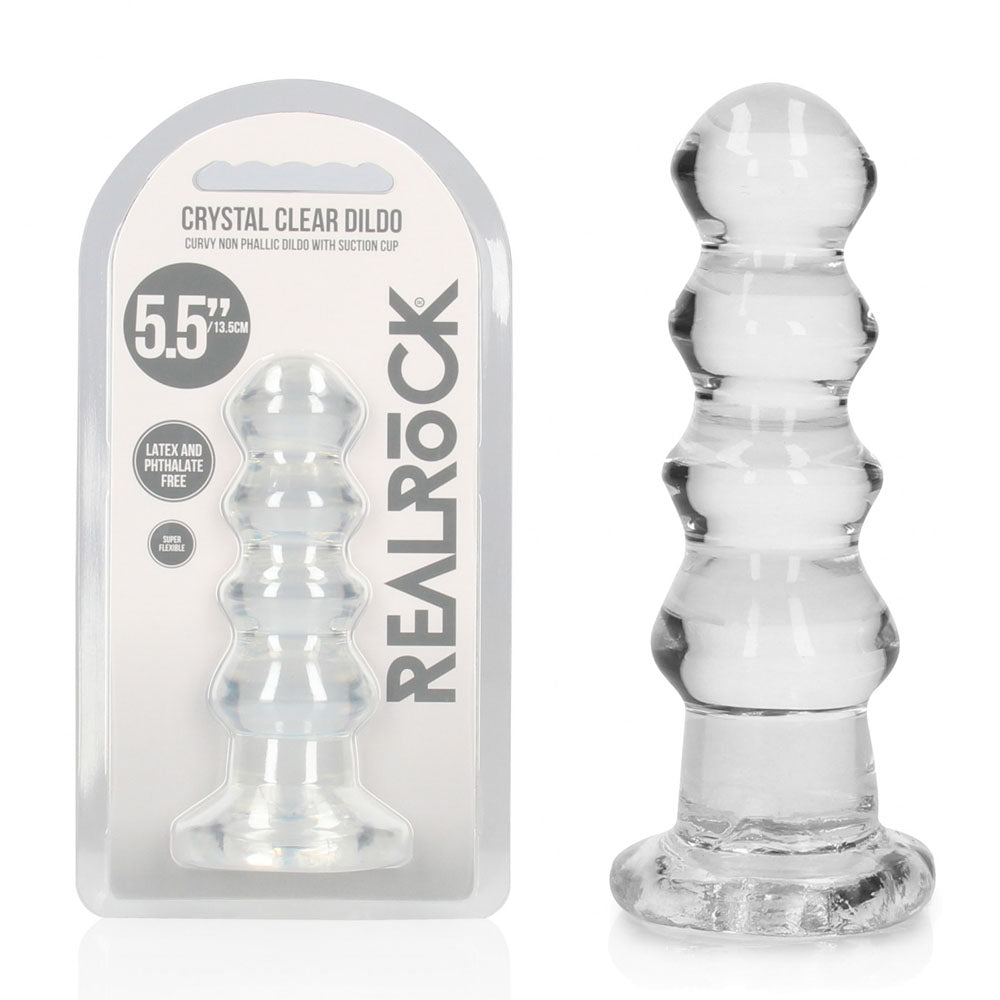 REALROCK Anal Plug – Curvy Design – Body-Safe Silicone – Clear – 14 cm