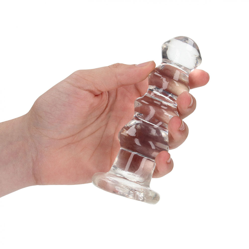 REALROCK Anal Plug – Curvy Design – Body-Safe Silicone – Clear – 14 cm