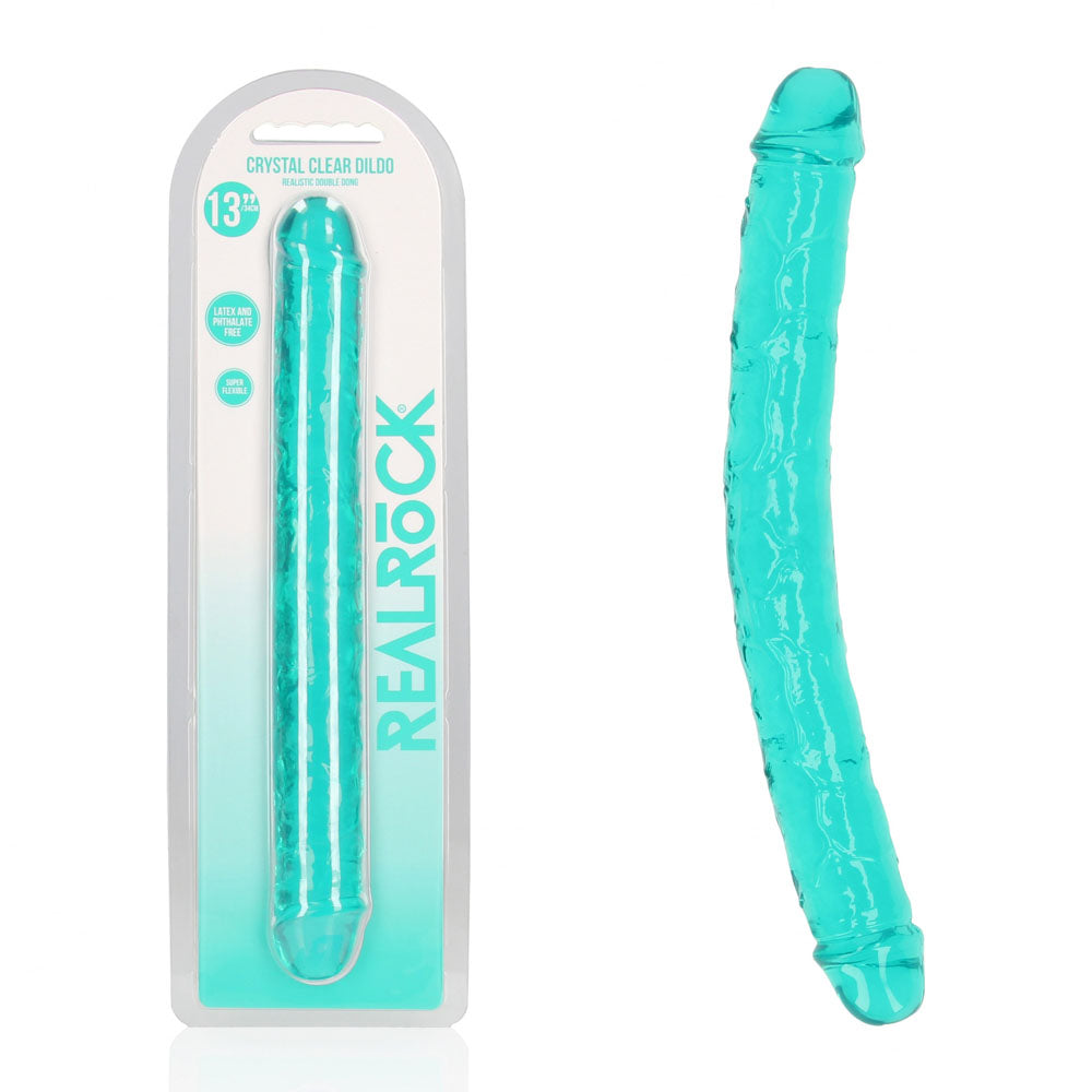 REALROCK Double Dong – Body-Safe Silicone – Turquoise – 34 cm