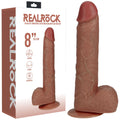 REALROCK Dong – Vibrating, Rotating – Body-Safe Silicone – Tan – 20 cm