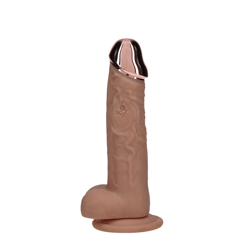 REALROCK DONG – Rechargeable, Metal Head – Tan – 16.2 cm