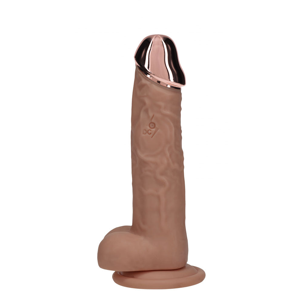 REALROCK Dongs – Rechargeable, Metal Head – Tan – 19 cm