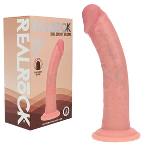 REALROCK flesh 8 inch curved silicone dildo