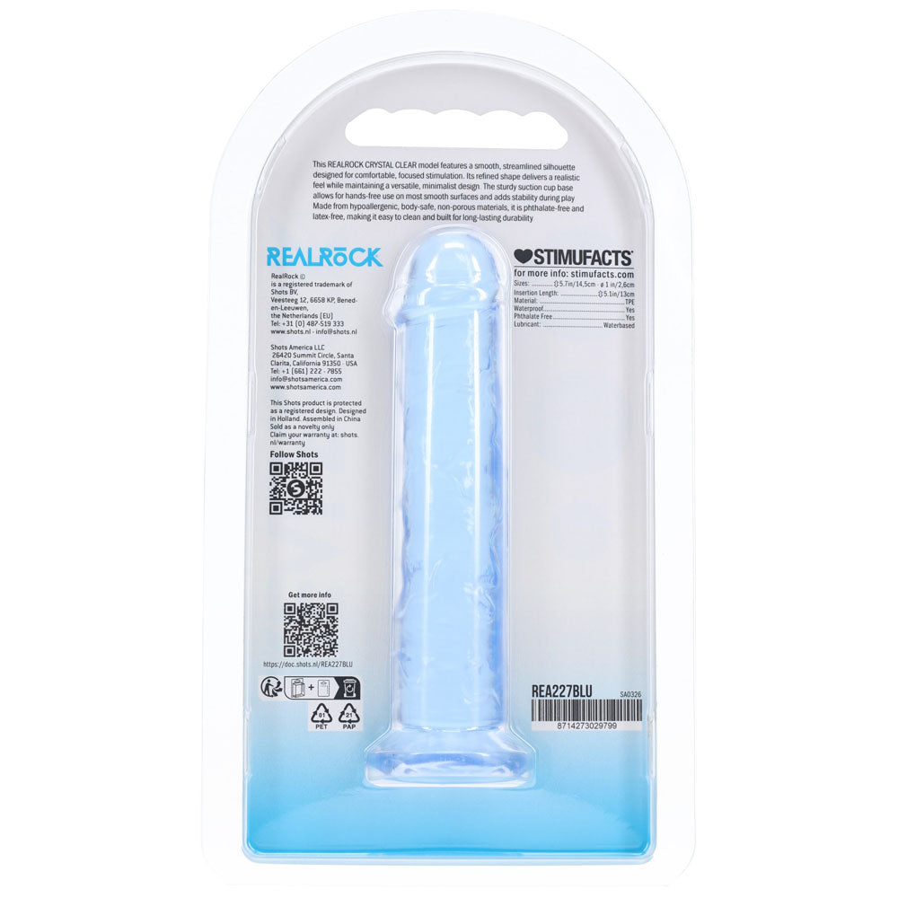 REALROCK crystal clear blue 5 inch slim dildo – image 7