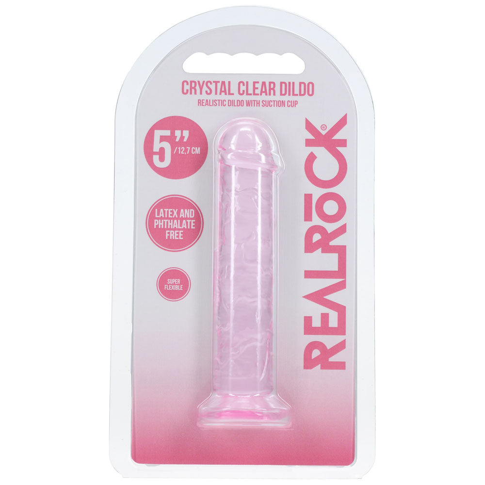 REALROCK crystal clear pink 5 inch slim dildo – image 6
