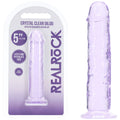 REALROCK crystal clear purple 5 inch slim dildo