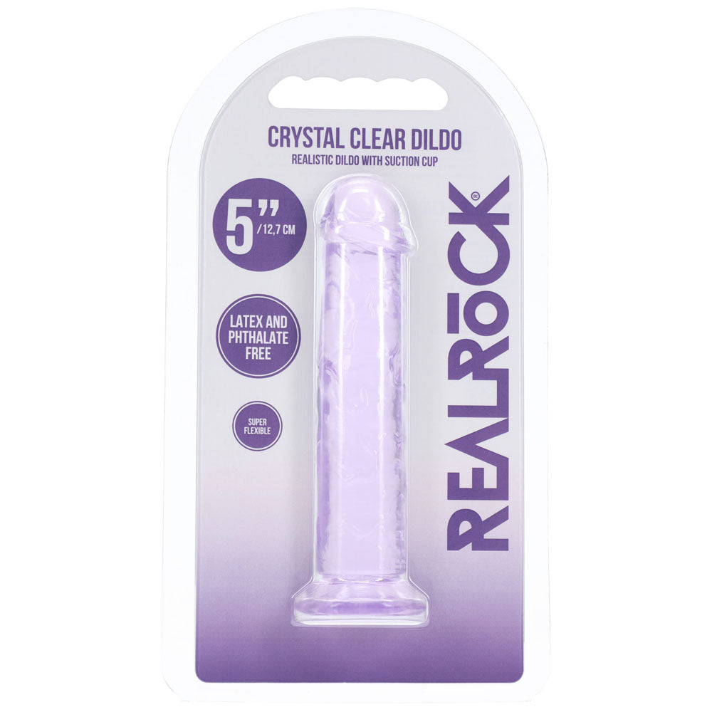 REALROCK crystal clear purple 5 inch slim dildo – image 6