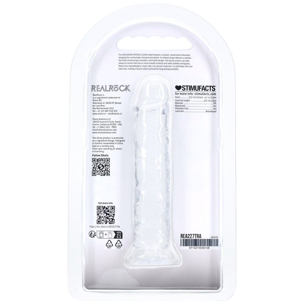 REALROCK crystal clear clear 5 inch slim dildo – image 7