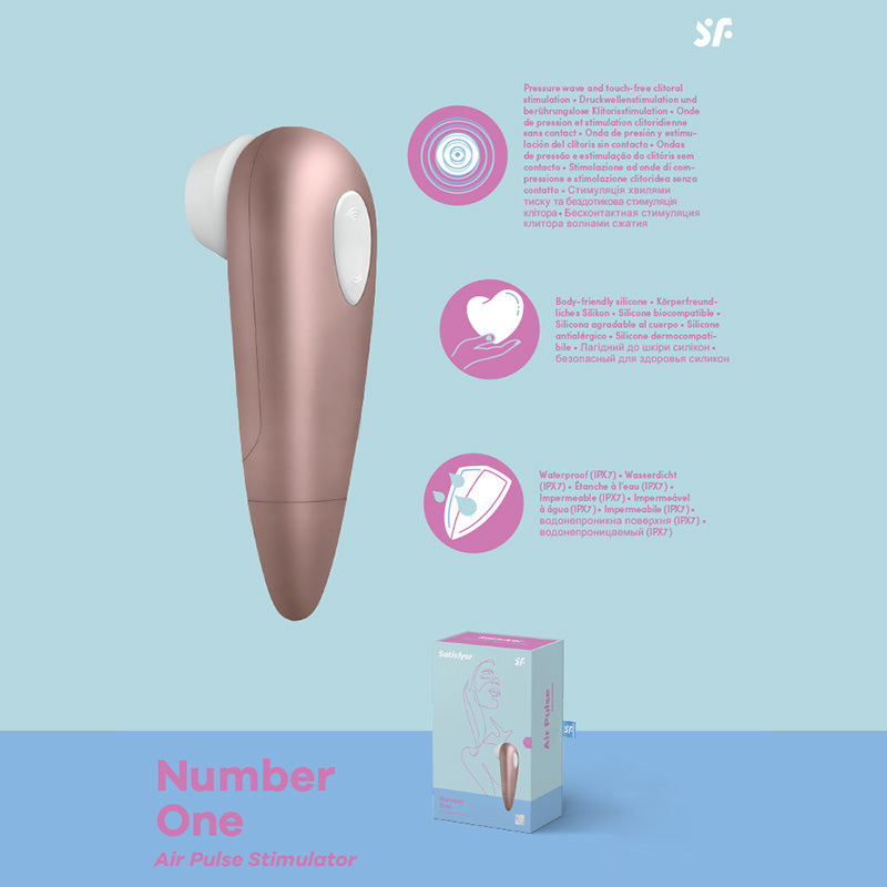 Satisfyer Clitoral Stimulator – Touch-Free, Body-Safe Silicone – Rose Gold