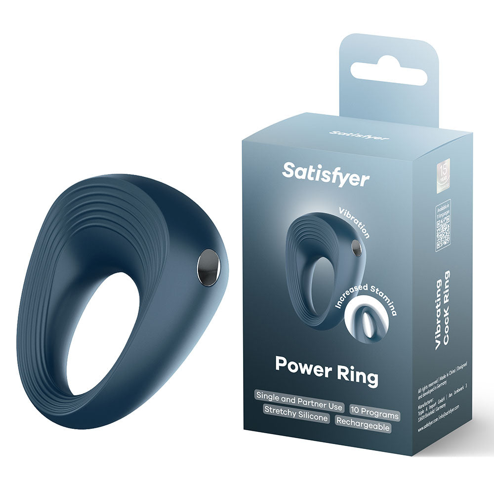 Satisfyer Cock Ring – Vibrating – Body-Safe Silicone – Black