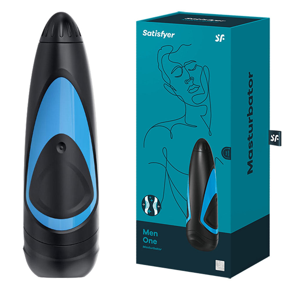 Satisfyer Male Masturbator – Body-Safe Silicone – Black – Standard Size for Personal Pleasure