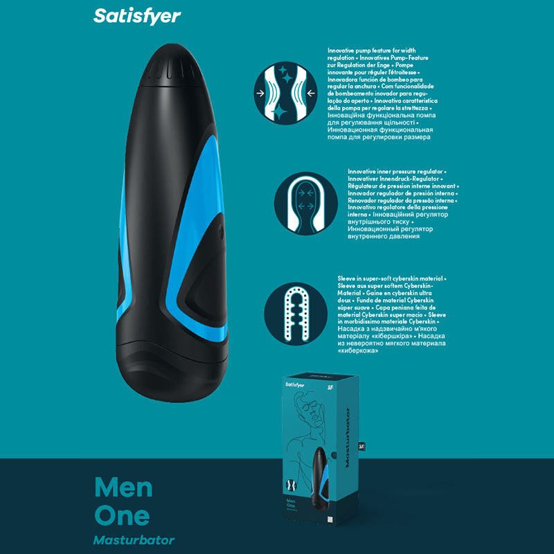 Satisfyer Male Masturbator – Body-Safe Silicone – Black – Compact