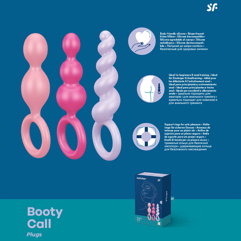 Satisfyer Anal Toys – Set of 3 – Body-Safe Silicone – Multicolour