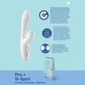 Satisfyer AIR PULSATION-PREMIUM Rabbit Vibrator – USB Rechargeable, Body-Safe Silicone – White – 22 cm