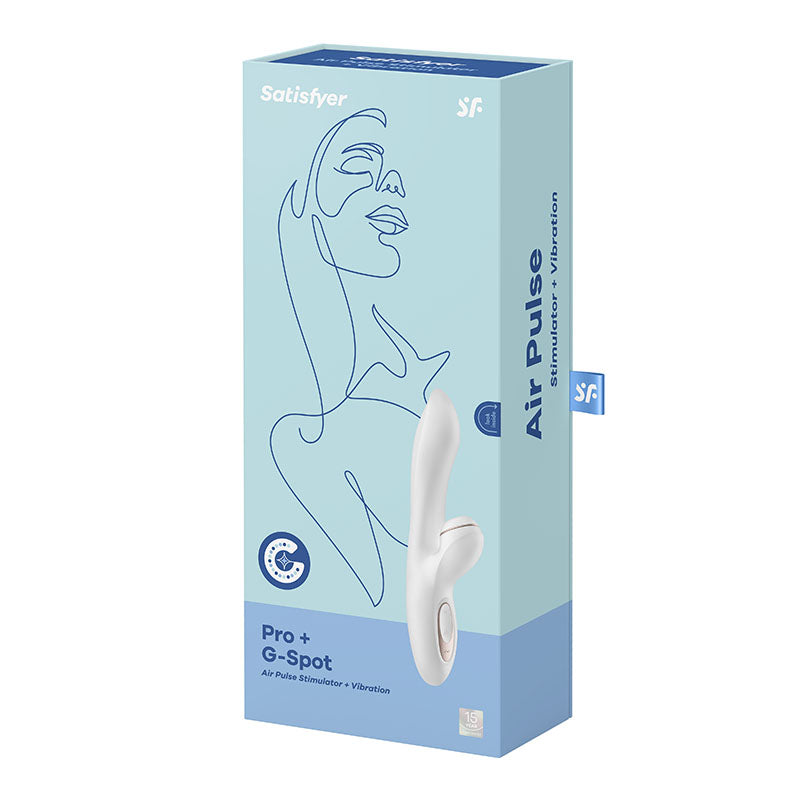 Satisfyer AIR PULSATION-PREMIUM Rabbit Vibrator – USB Rechargeable, Body-Safe Silicone – White – 22 cm