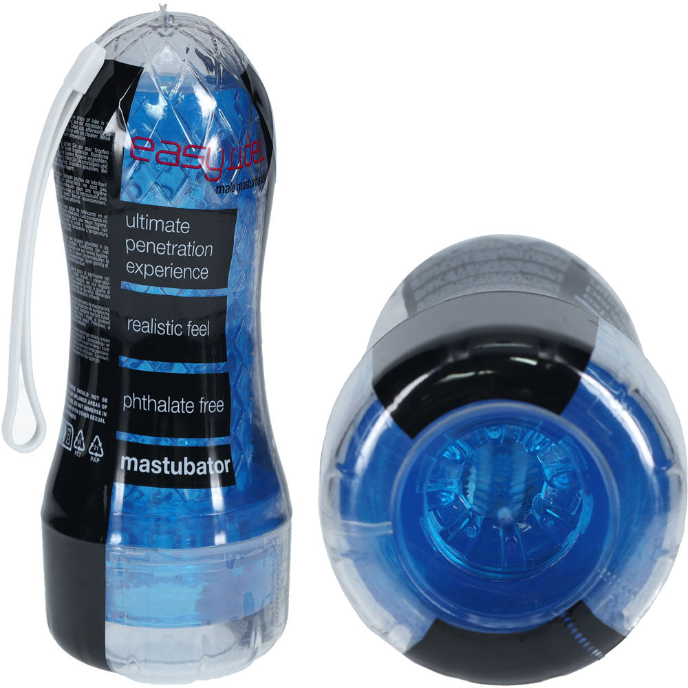 SHOTS Masturbator – Easy Grip – Body-Safe Silicone – Blue