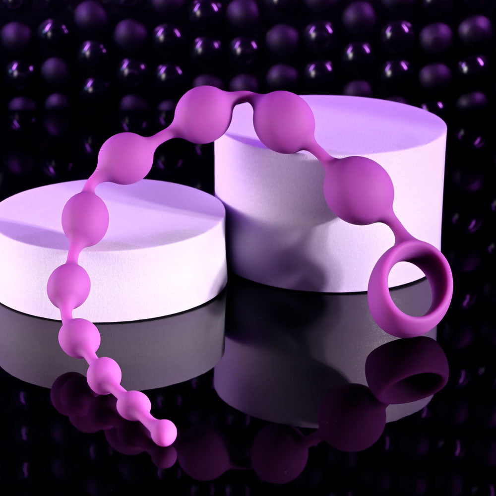 Selopa Anal Beads – Beaded Design – Body-Safe Silicone – Purple – 35.5 cm