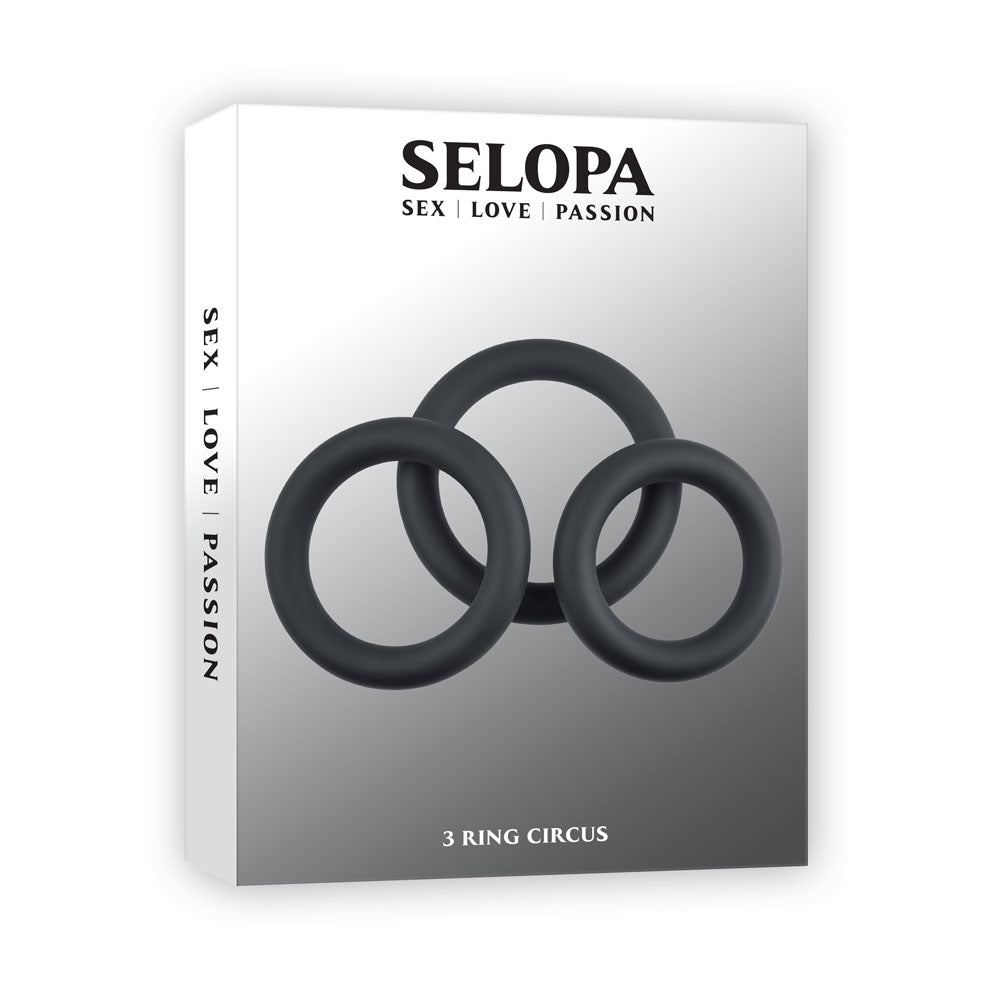 Selopa Cock Rings – Set of 3 Sizes – Black