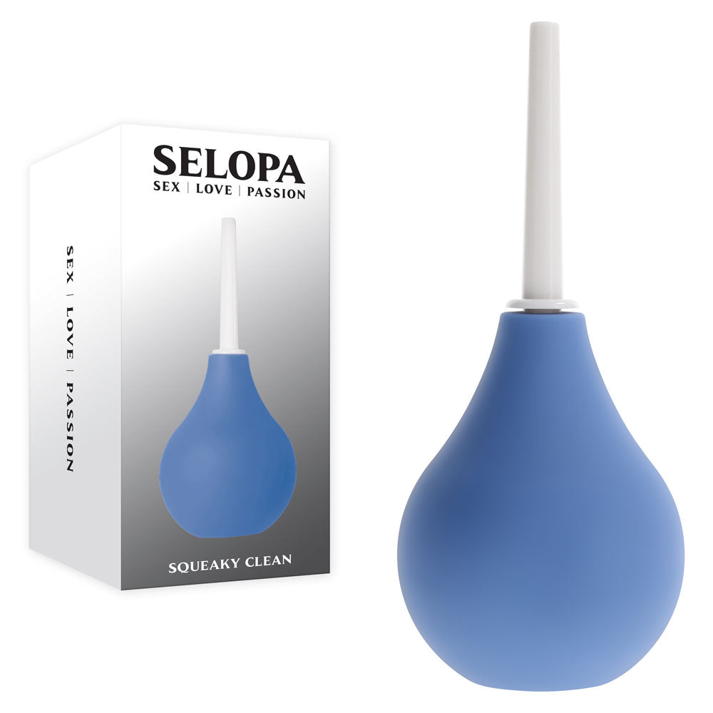 Selopa SQUEAKY CLEAN - Body-Safe Unisex Douche in Blue (Easy Clean, Travel-Friendly Design)