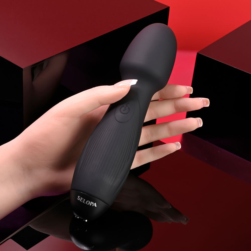 Selopa Vibrator – USB Rechargeable – Black – 18.8 cm