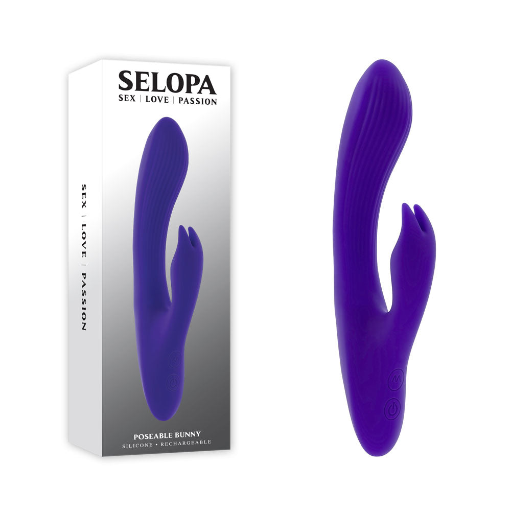 Selopa Vibrator – Poseable, USB Rechargeable – Purple – 21 cm