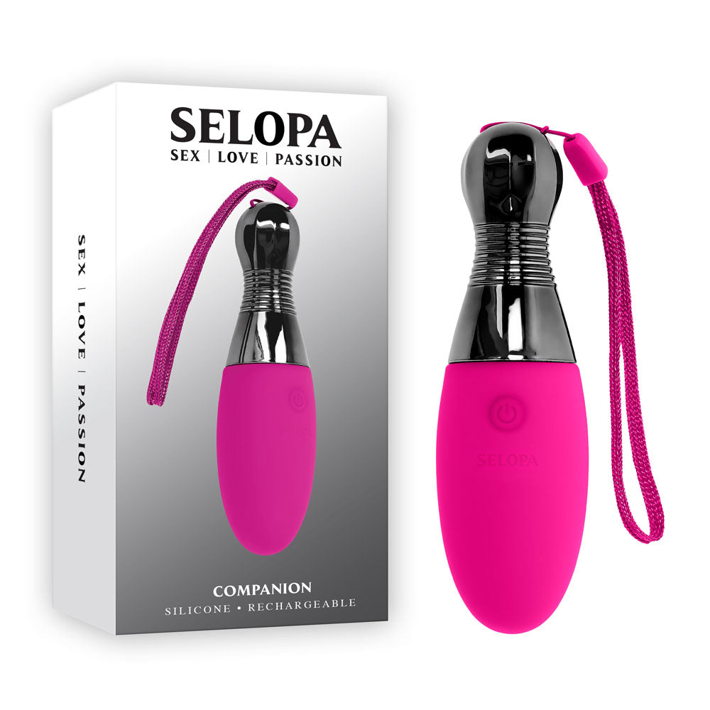Selopa COMPANION - 11.9 cm USB Rechargeable Body-Safe Silicone Vibrating Egg in Pink